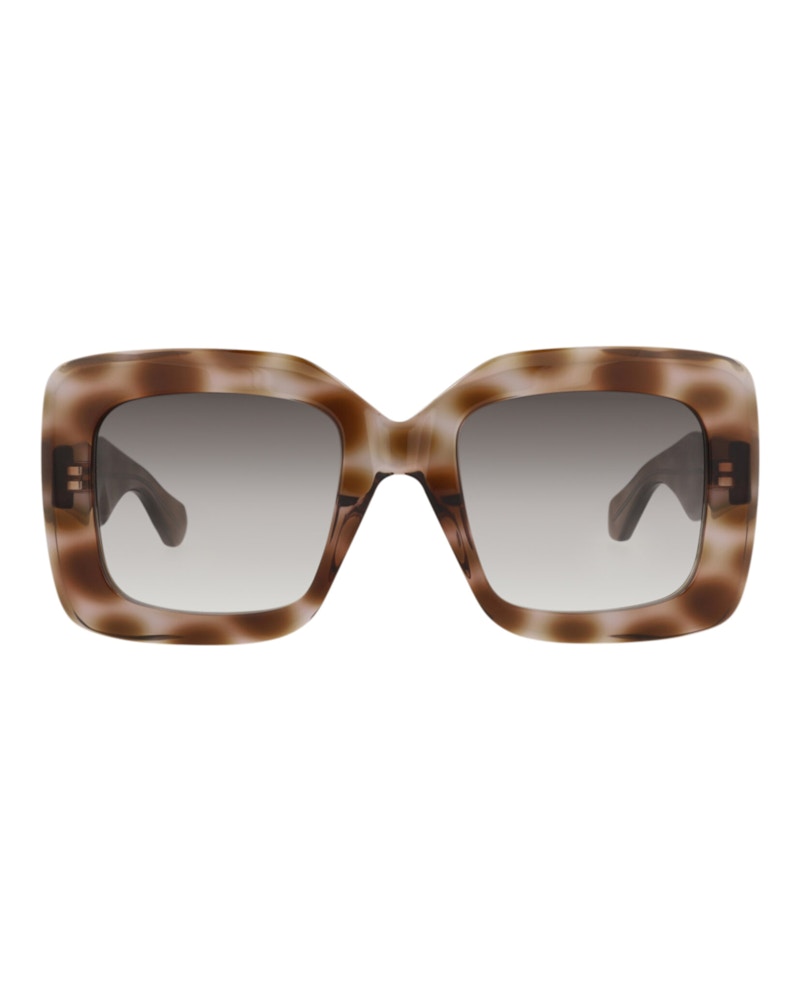 Pre-owned Alaïa Women's Alaia Squareframe Recycled Acetate Sunglasses In Havana Havana Grey (aa0065s/30014218/004)