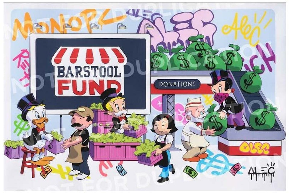 Alec Monopoly Monopz Saves Small Biz Barstool Fund Print (Stencil Signed,  Edition of 500) - GB