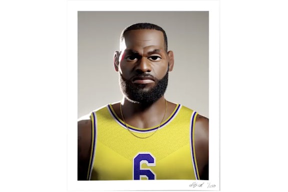 Alex Alvarado LBJ Stylized CG Portrait Print (Signed, Edition of 250)