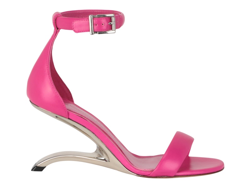 Pre-owned Alexander Mcqueen Arc High Heel Sandals (women's) Sneakers In Pink/silver In Multi