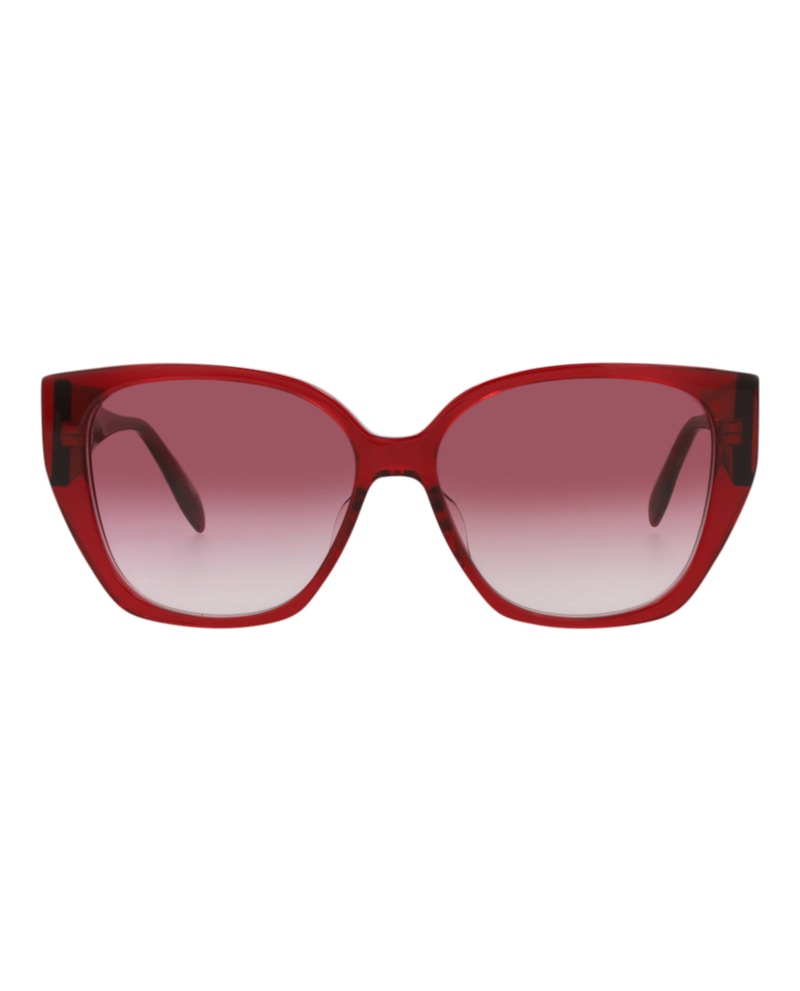Pre-owned Alexander Mcqueen Women's Cat Eyeframe Acetate Sunglasses In Burgundy Red (am0284s/30009391/004)