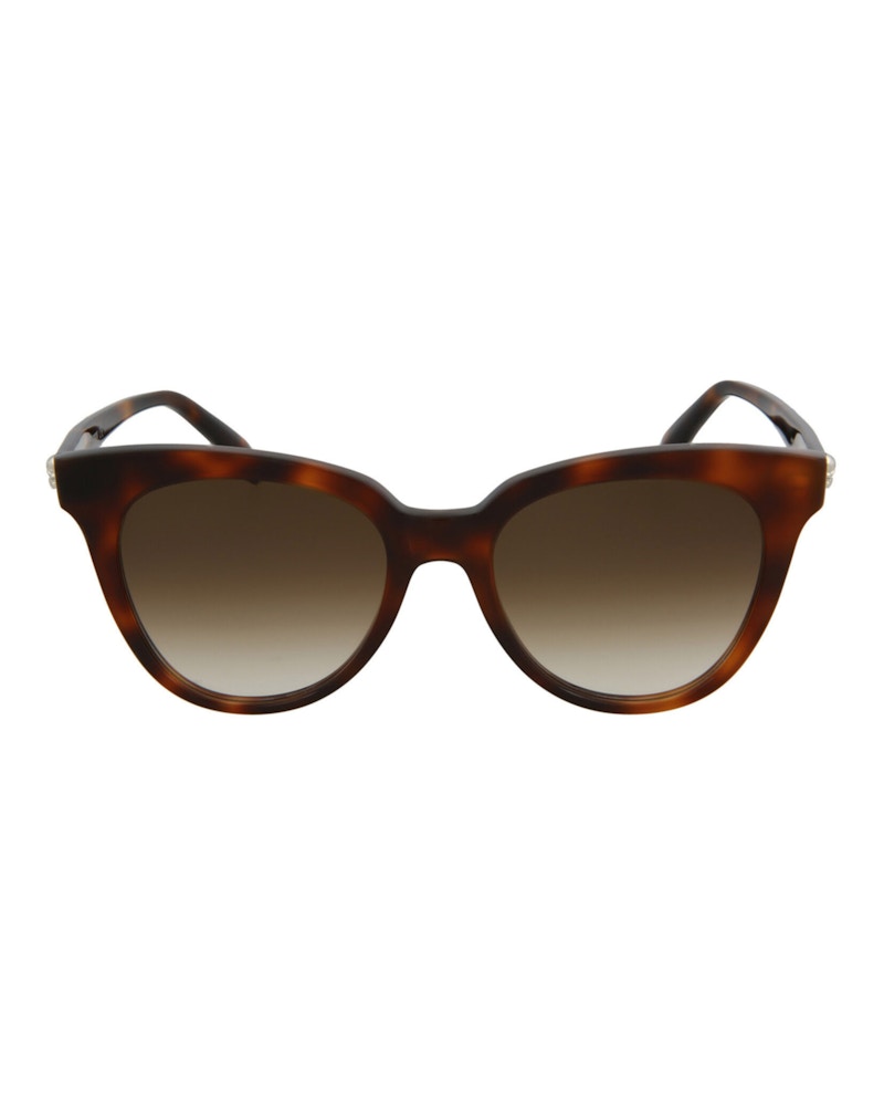 Pre-owned Alexander Mcqueen Women's  Cat Eyeframe Acetate Sunglasses In Havana Havana Brown (am0159s/30006090/0
