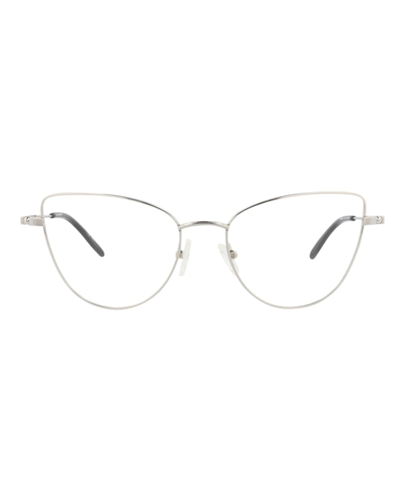 Pre-owned Alexander Mcqueen Women's Cat Eyeframe Metal Optical Frames In Ruthenium Ruthenium Transparent (am02
