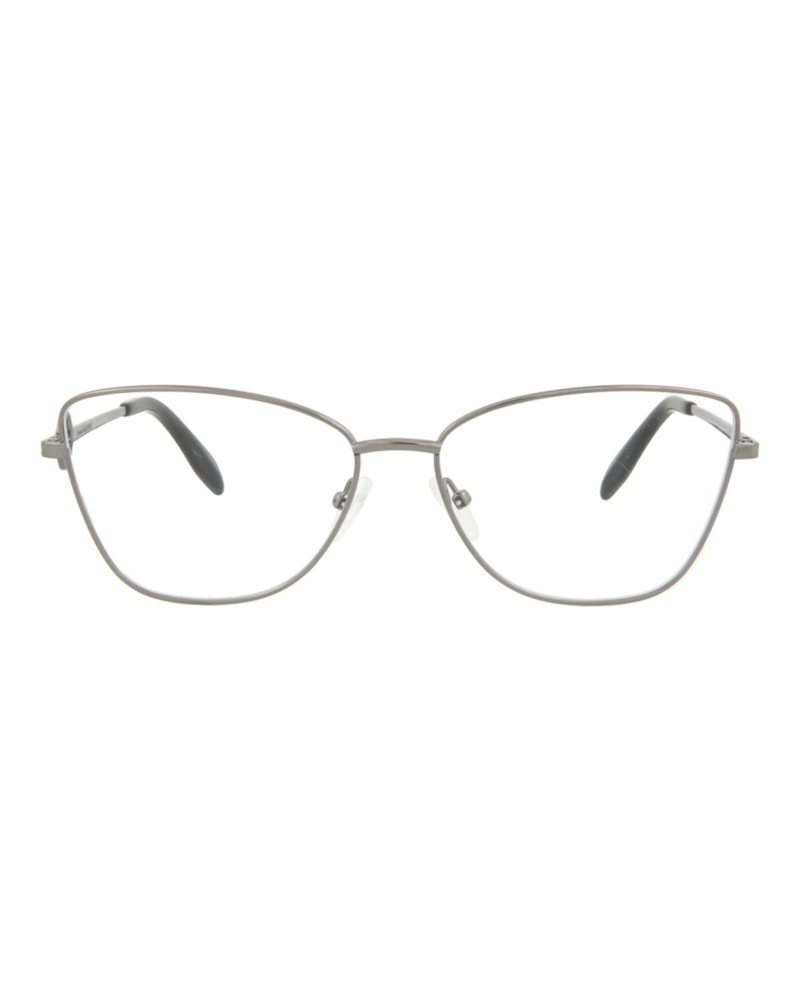 Pre-owned Alexander Mcqueen Women's Cat Eyeframe Metal Optical Frames In Ruthenium Ruthenium Transparent (am02