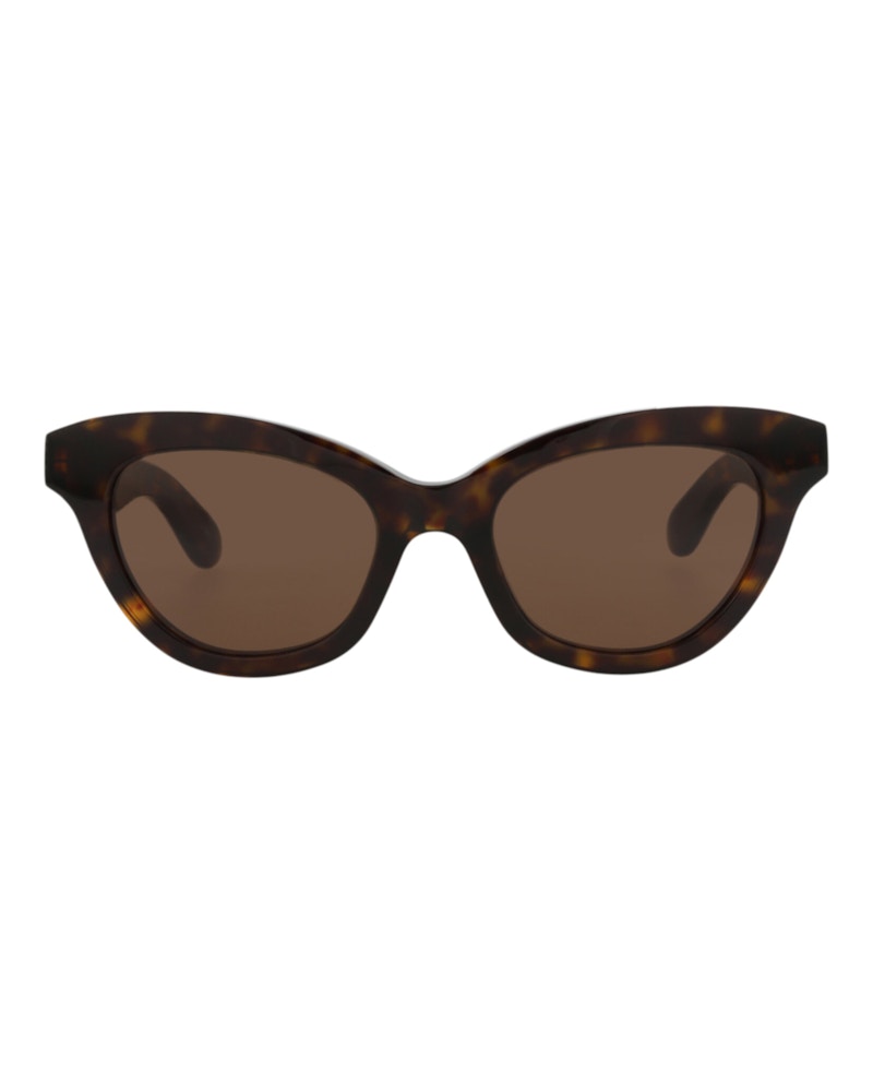 Pre-owned Alexander Mcqueen Women's Cat Eyeframe Recycled Acetate Sunglasses In Havana Havana Brown (am0391s/3