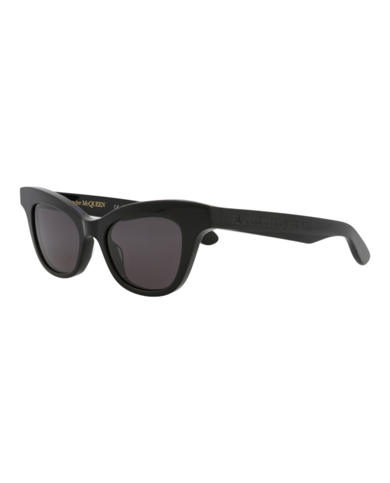 Pre-owned Mcq By Alexander Mcqueen Women's Mcq Alexander Mcqueen Alexander Mcqueen Cat Eye Sunglasses In Black Black Grey (am0381s/3001