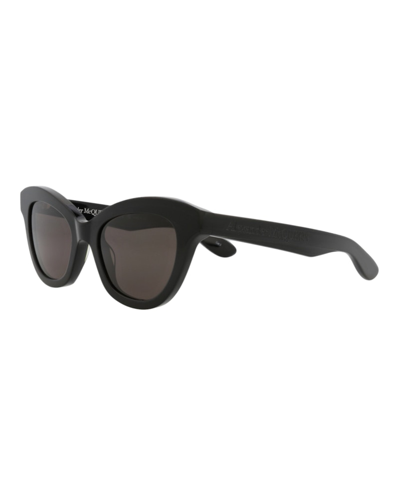 Pre-owned Mcq By Alexander Mcqueen Women's Mcq Alexander Mcqueen Alexander Mcqueen Cat Eye Sunglasses In Black Black Grey (am0391s/3001