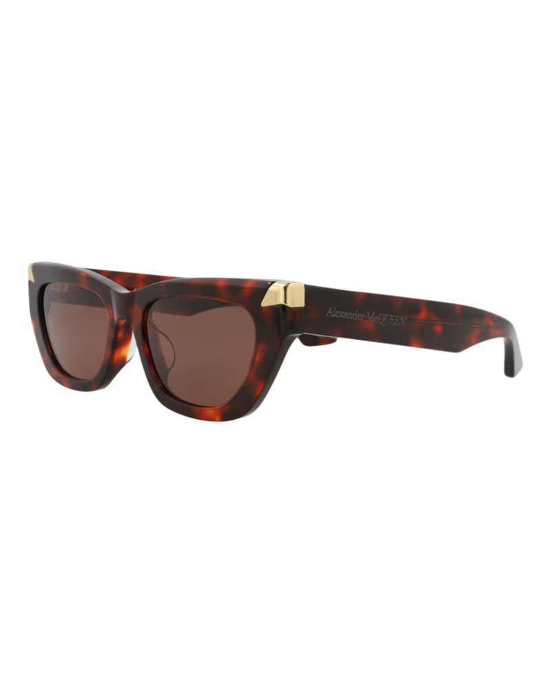 Pre-owned Mcq By Alexander Mcqueen Women's Mcq Alexander Mcqueen Alexander Mcqueen Cat Eye Sunglasses In Havana Havana Brown (am0440sa/