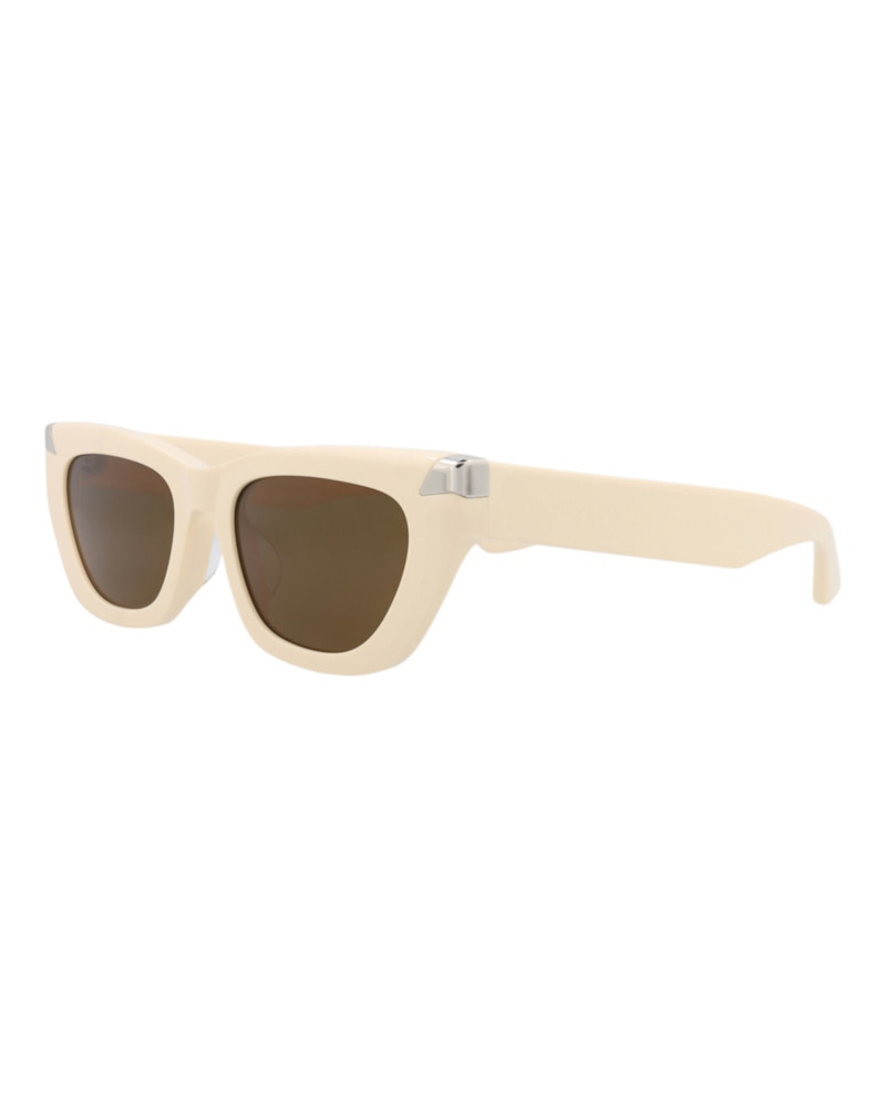 Pre-owned Mcq By Alexander Mcqueen Women's Mcq Alexander Mcqueen Alexander Mcqueen Cat Eye Sunglasses In Ivory Ivory Brown (am0440sa/30