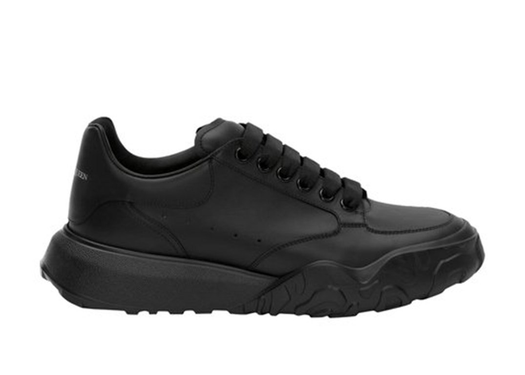 Pre-owned Alexander Mcqueen Court Trainers Black In Black/black