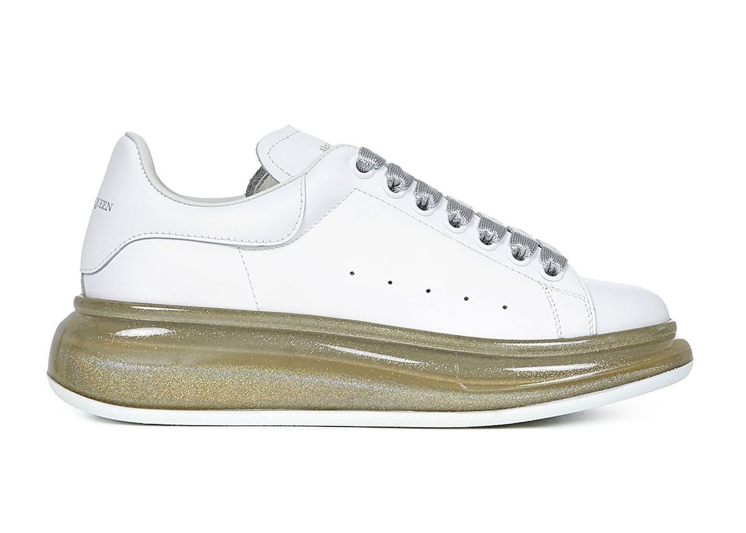 Pre-owned Alexander Mcqueen Court Trainers Gold Translucent In White/gold