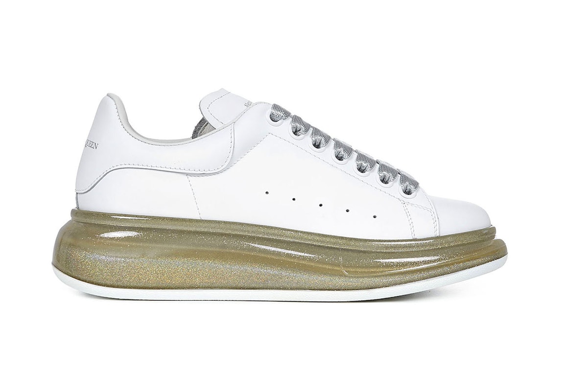Pre-owned Alexander Mcqueen Court Trainers Gold Translucent In White/gold