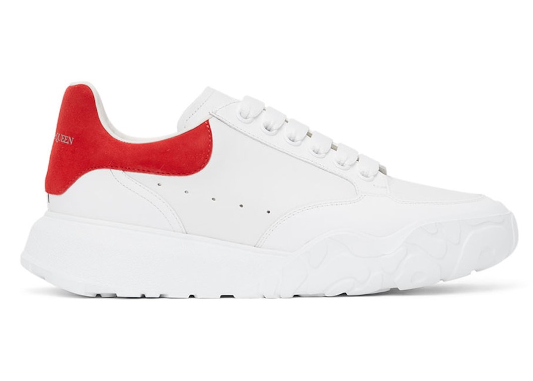 Pre-owned Alexander Mcqueen Court Trainers White Red In White/red