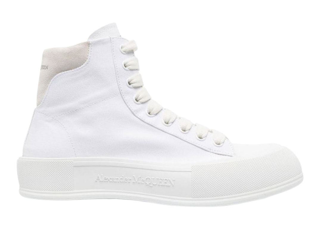 Pre-owned Alexander Mcqueen Deck Plimsoll High Top White