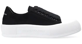 Alexander McQueen Deck Skate Plimsoll Lace-Up Black White (Women's)