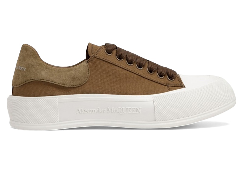 関税込★Alexander mcqueen★Deck Plimsoll Lace Up スニーカー Alexander McQueen Deck Skate Plimsoll Lace-Up Khaki Men's