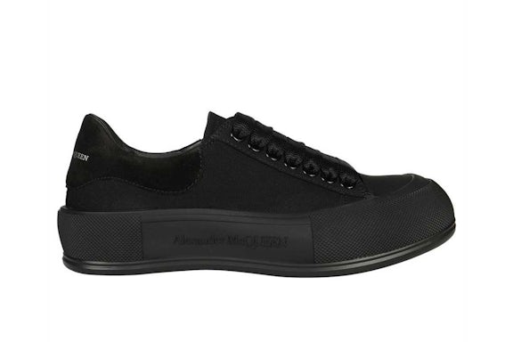 Alexander McQueen Deck Skate Plimsoll Lace-Up Triple Black (Women's)