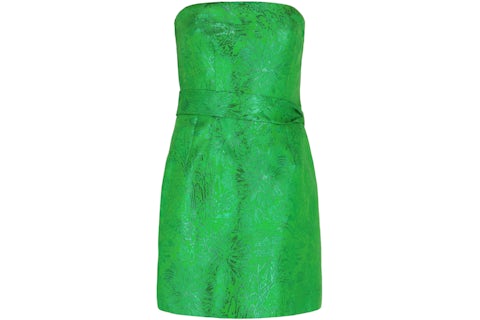 Alexander McQueen Floral Jacquard Bustier Dress Absynthe Green - US Alexander McQueen Floral Jacquard Bustier Dress Absynthe Green - US