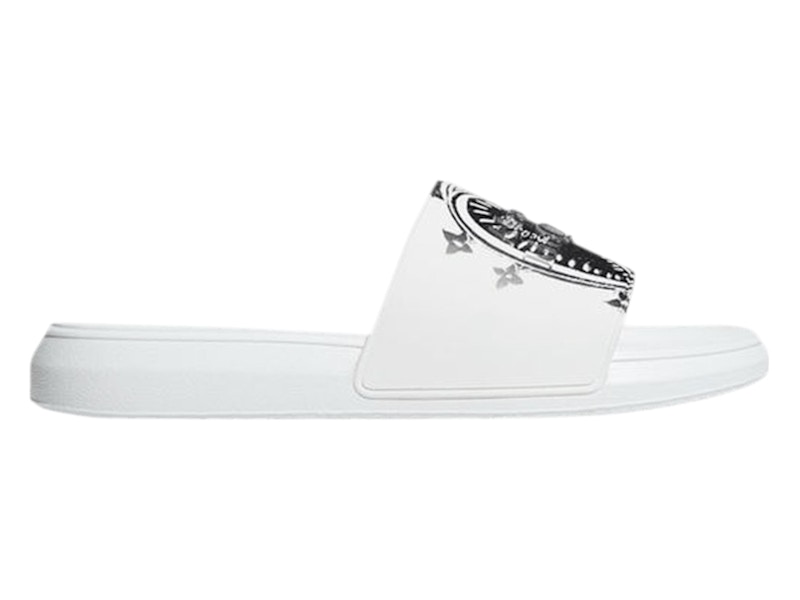 Pre-owned Alexander Mcqueen Men's  Heart Slider Sneakers In White/black