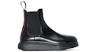 Alexander McQueen Hybrid Leather Chelsea Boot Black Red