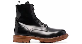 Alexander McQueen Leather Boots Black Brown