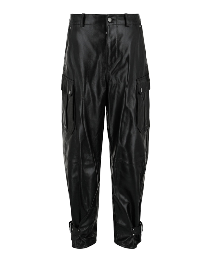 Pre-owned Alexander Mcqueen Men's  Leather Cargo Pants In Black