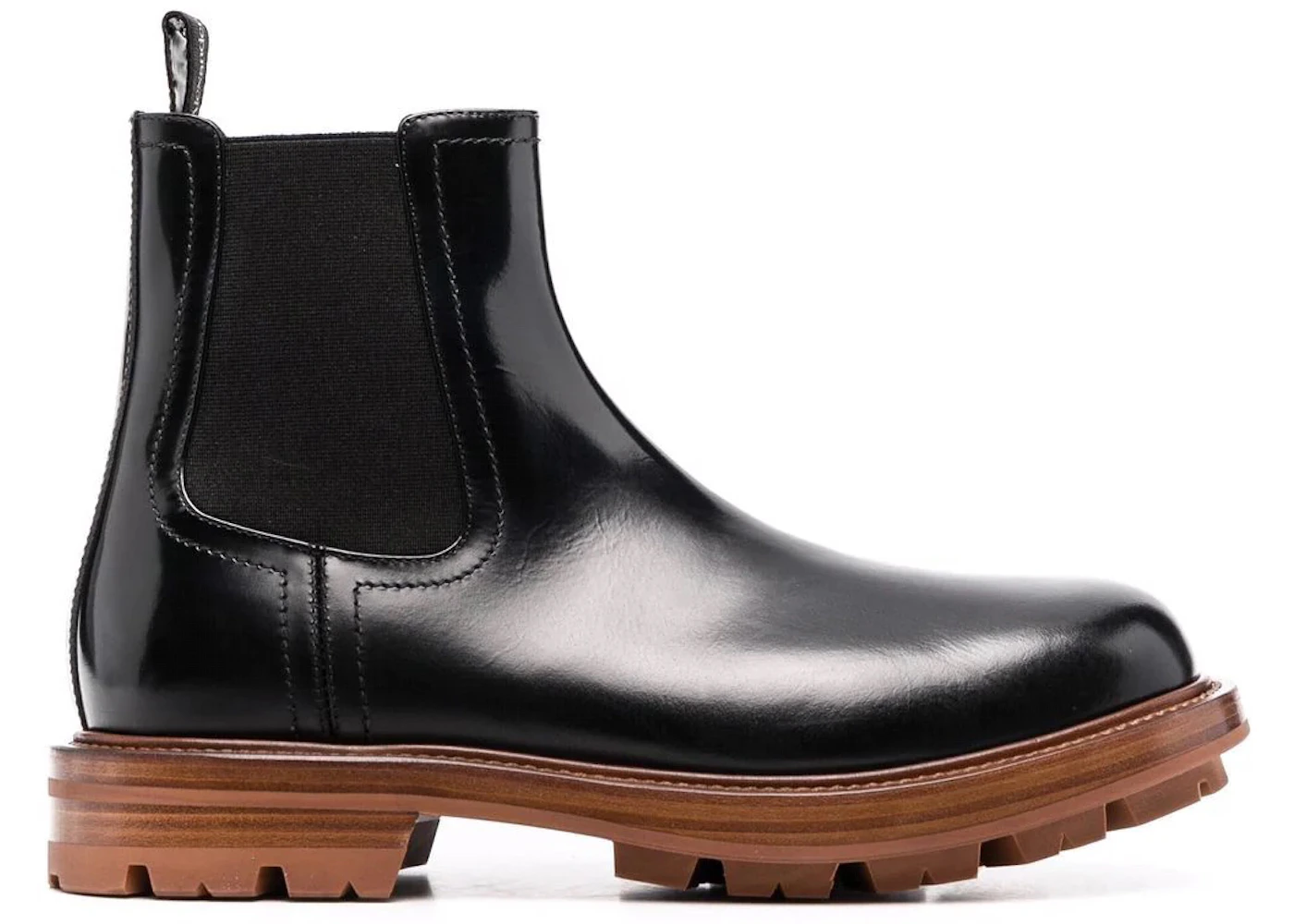 Alexander McQueen Leather Chelsea Boots Black Brown Men's ...