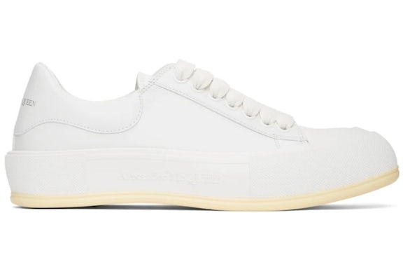 Alexander McQueen Leather Deck Plimsoll White