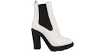 Alexander McQueen Leather Heeled Chelsea Boot Ivory Black (Women's)