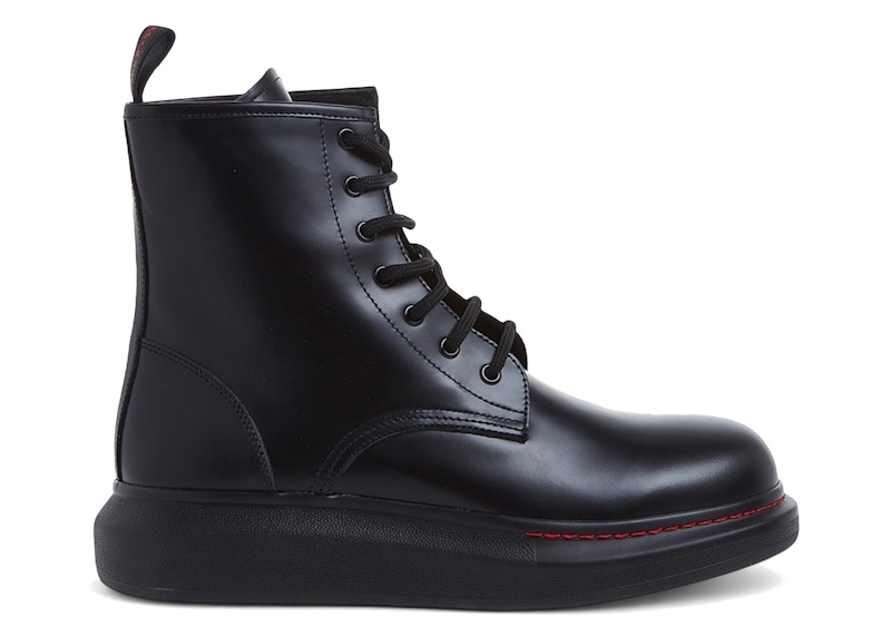 Alexander McQueen Leather Wedge Lace-Up Boot Black メンズ - 586191