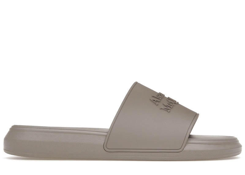 Pre-owned Alexander Mcqueen Men's Logo Slides Stone Sneakers In Tan