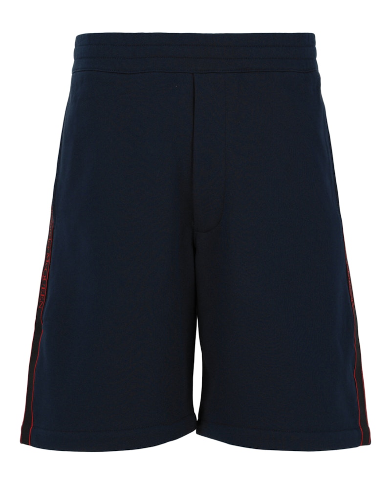 Pre-owned Alexander Mcqueen Men's Logo Tape Shorts In Navy Blue