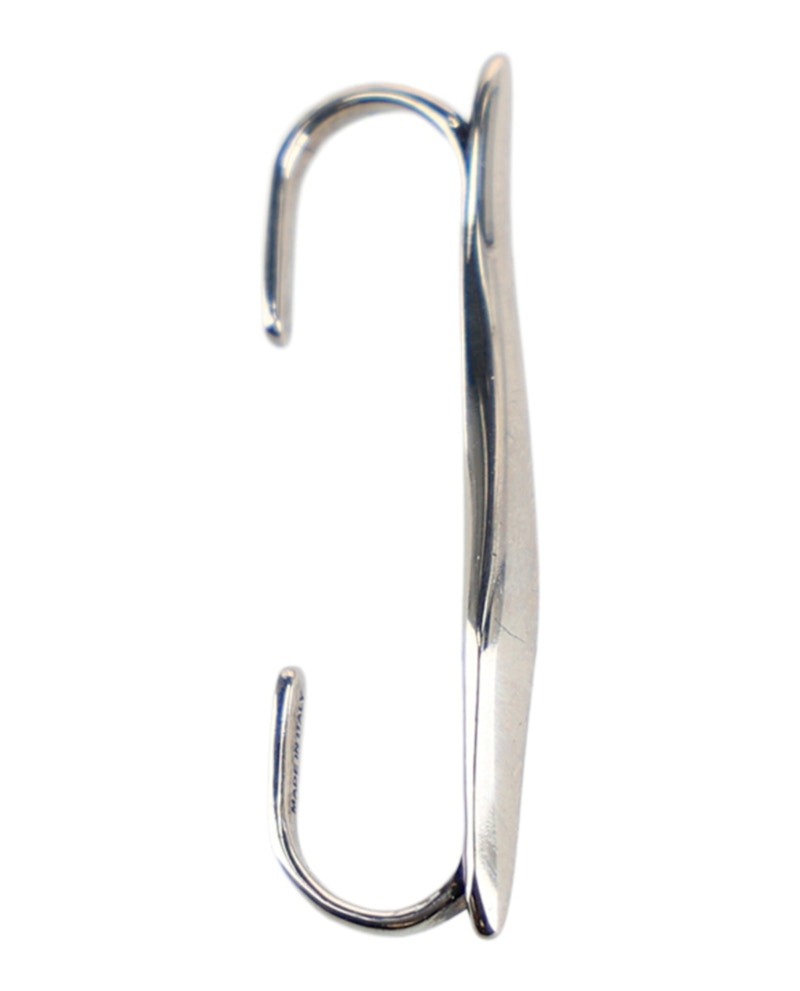 Pre-owned Alexander Mcqueen Men's Molten Metal Top Bar Ear Cuff In Silver