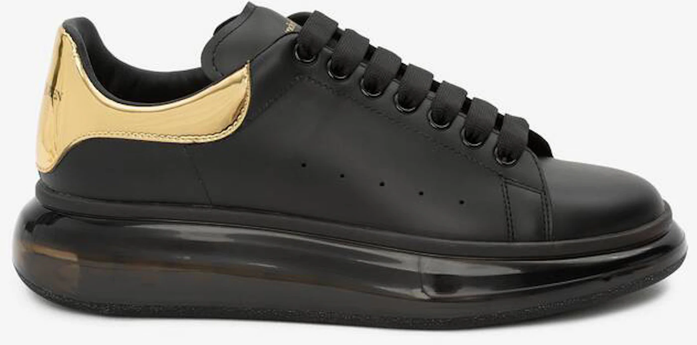 Alexander McQueen Men Black Oversized leather sneakers, 7| Luxury Sneakers for Men | Darveys