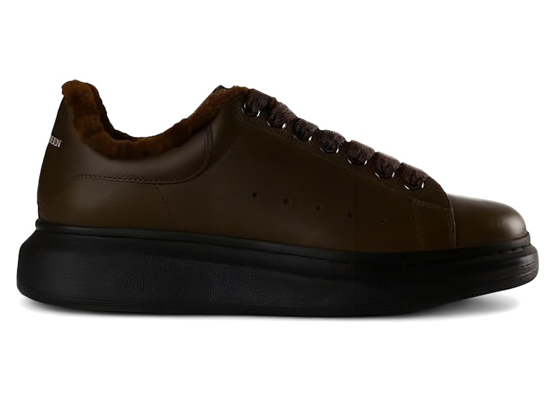 Pre-owned Alexander Mcqueen Men's Oversized Wool Sneakers In Brown/black In Multi