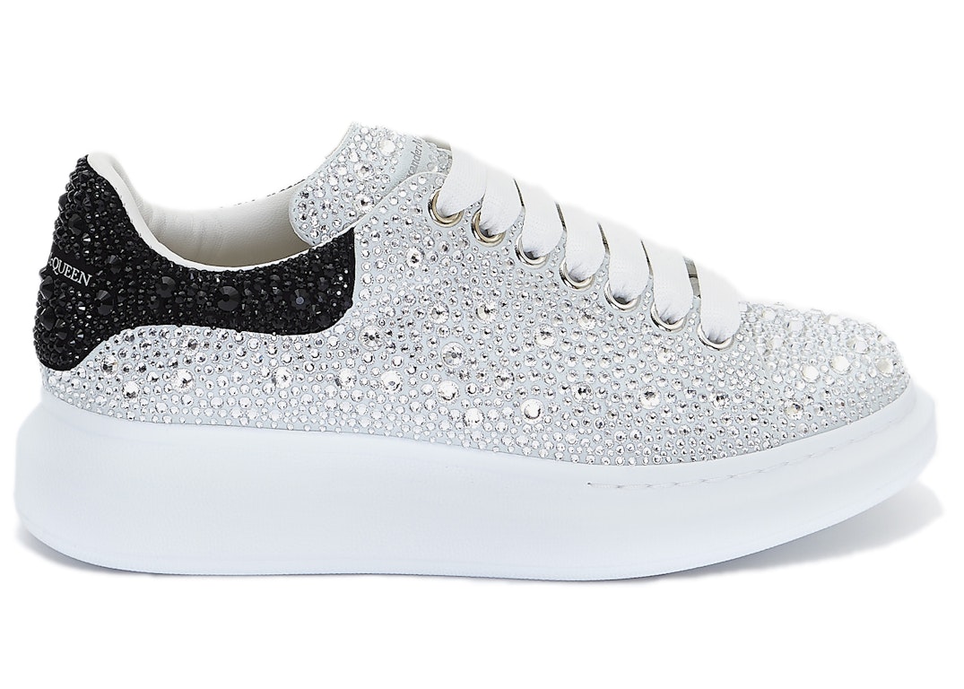Pre-owned Alexander Mcqueen Oversized Crystal Embellished White (women's) In White/crystal