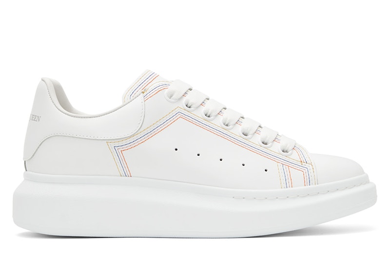 Pre-owned Alexander Mcqueen Men's Oversized Embroidered Sneakers In White