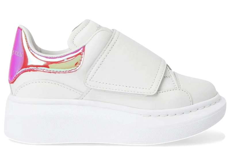 Alexander McQueen Oversized GripStrap Hologram (Kids) Sneakers in White/Pink