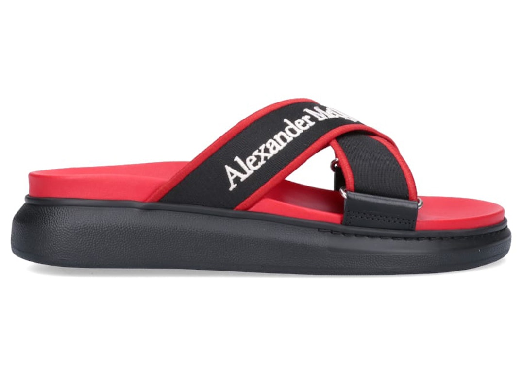 Pre-owned Alexander Mcqueen Oversized Hybrid Slide Red Black In Red/black