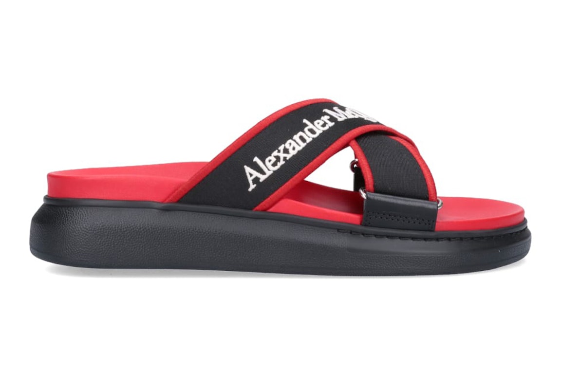 Pre-owned Alexander Mcqueen Oversized Hybrid Slide Red Black In Red/black