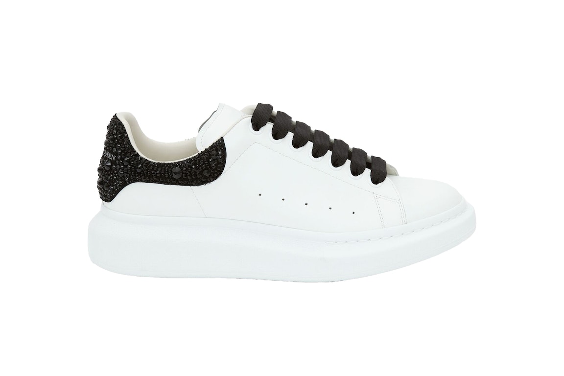 Pre-owned Alexander Mcqueen Oversized White Black Crystals In White/black
