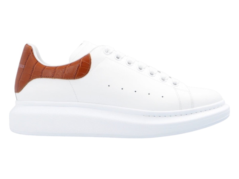 Pre-owned Alexander Mcqueen Men's  Oversized Croc Sneakers In White/cedar