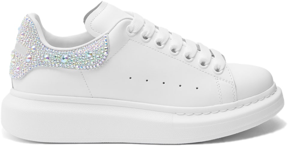 Alexander McQueen, White and black crystal classic sneakers