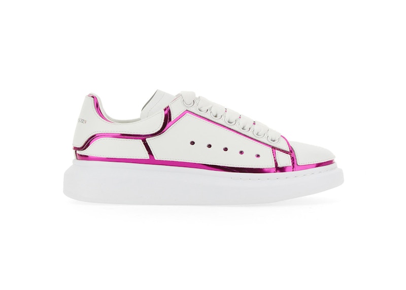 Pre-owned Alexander Mcqueen Oversized Trim (women's) Sneakers In White/printer Pink
