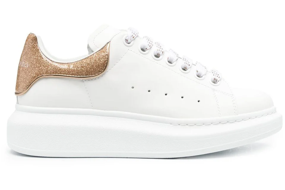 Alexander McQueen Oversized White Rose Gold Glitter (Women's) - 718239WICGJ - US