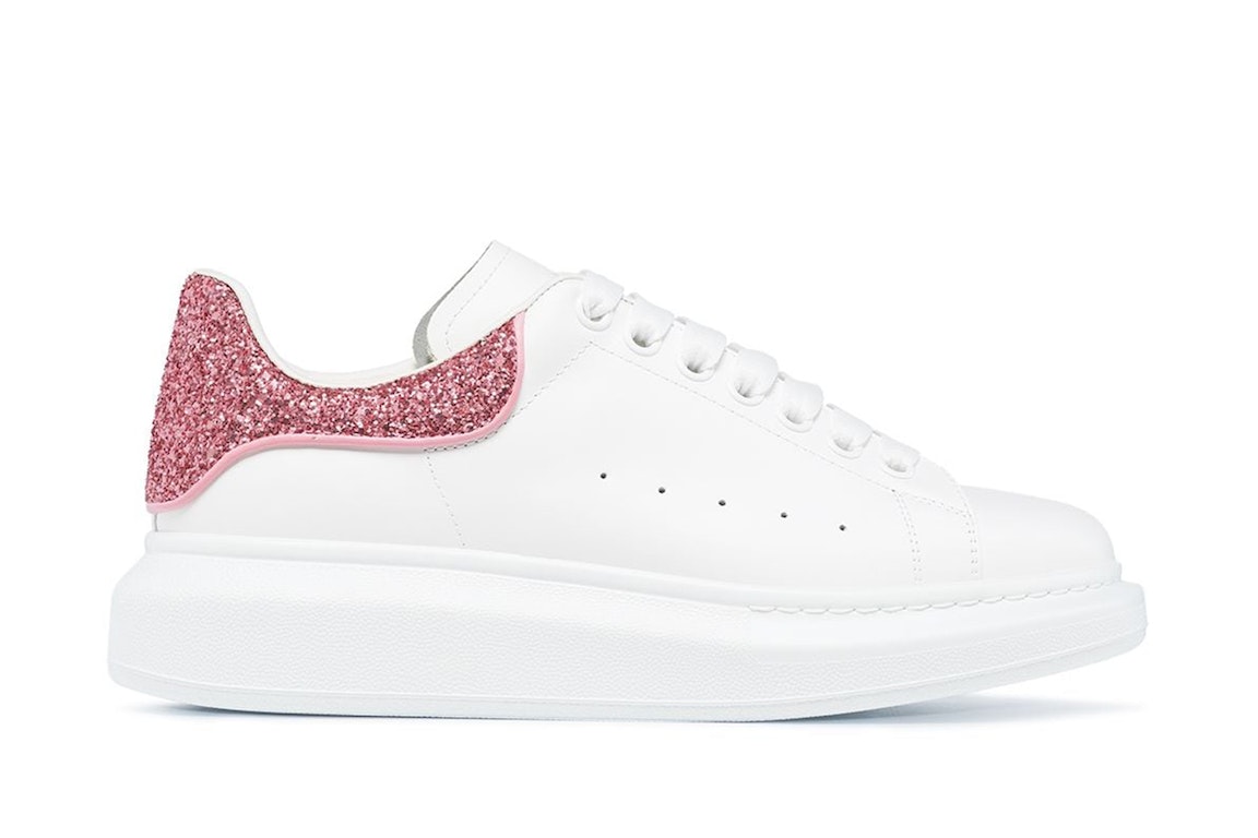 Pre-owned Alexander Mcqueen Oversized White White Pink Glitter (women's) In White/white/pink Glitter