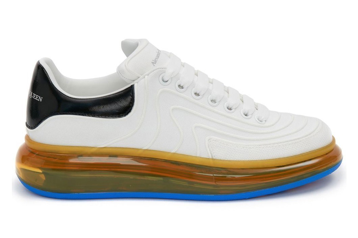 Pre-owned Alexander Mcqueen Oversized White Yellow Clear Sole In White/black/blue