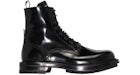 Alexander McQueen Polished Leather Combat Boot Black