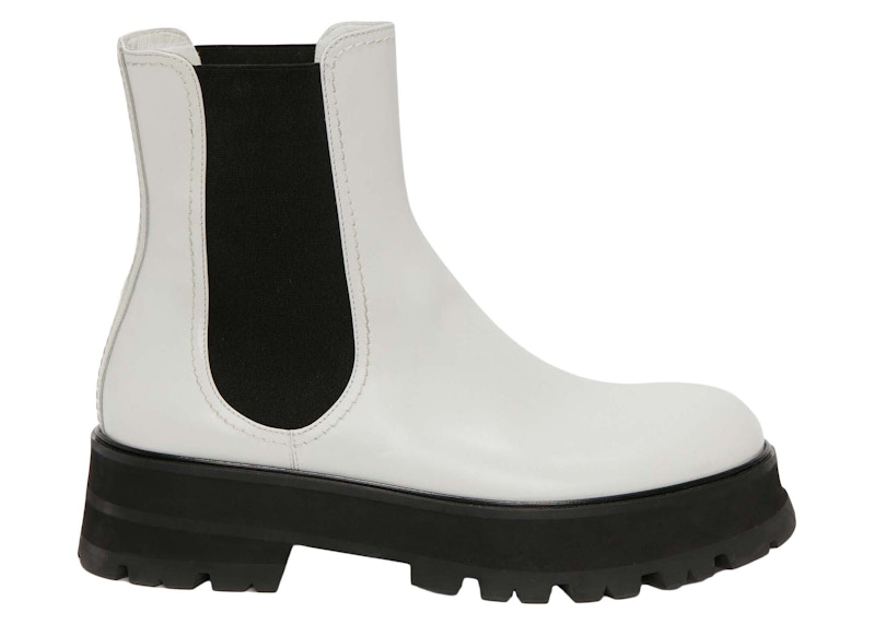 Pre-owned Alexander Mcqueen Rave Chelsea Boot (women's) Sneakers In White/black In Multi