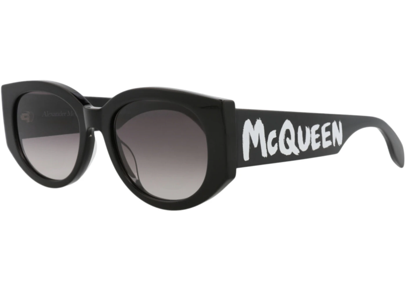 サングラス ALEXANDER MCQUEEN BLACK ACETATE SUNGLASSES Alexander McQueen Round-Frame Acetate Sunglasses Black Black